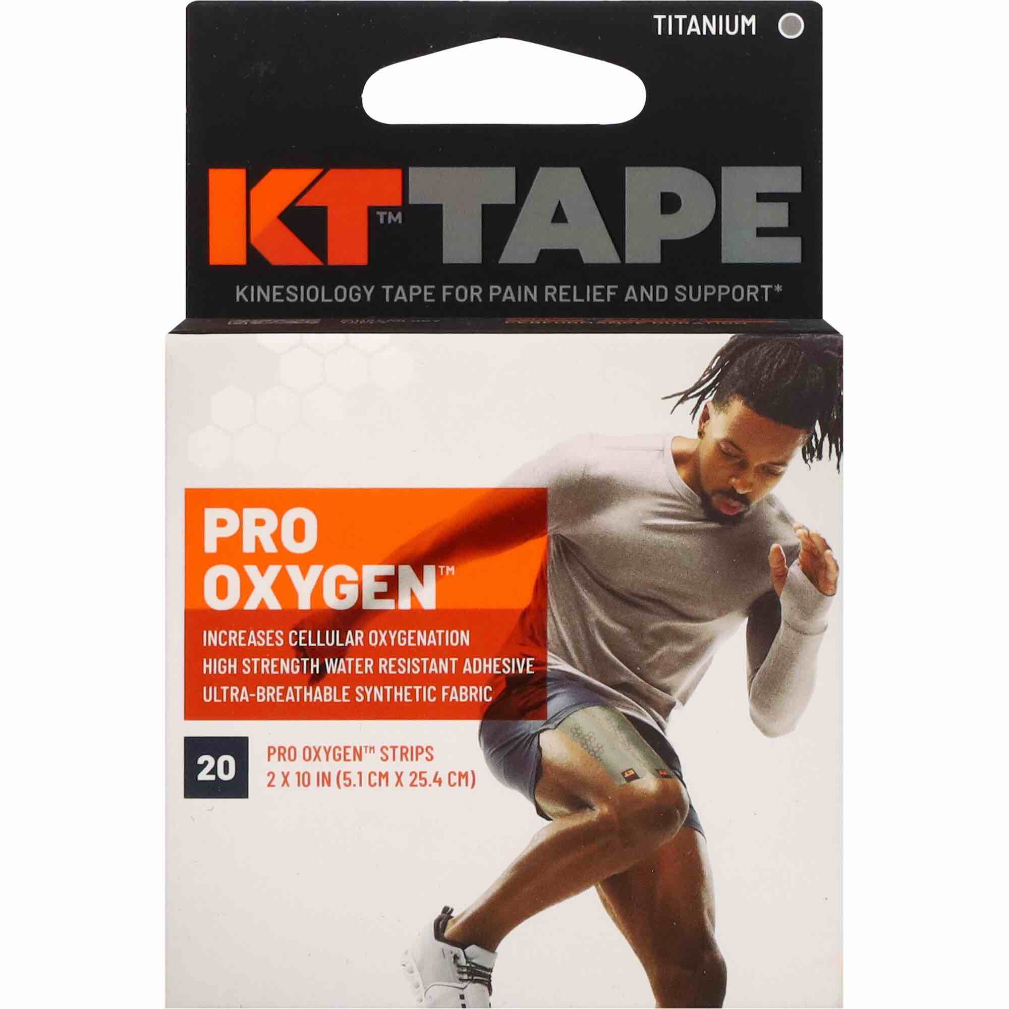 KT Tape Pro Oxygen Titanium Kinesiology Tape 20 ea