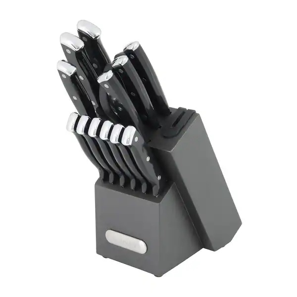 Farberware Edgekeeper Classic 14-Piece Graphite Knife Block Set with Built-In Knife Sharpener