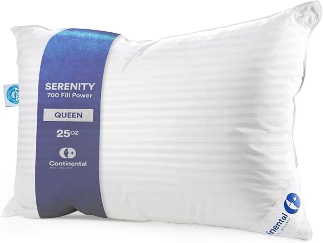 Continental Bedding Affinity Downlike Bed Pillow - Soft & Supportive for Ultimate Comfort - Available in Standard Queen and King Sizes