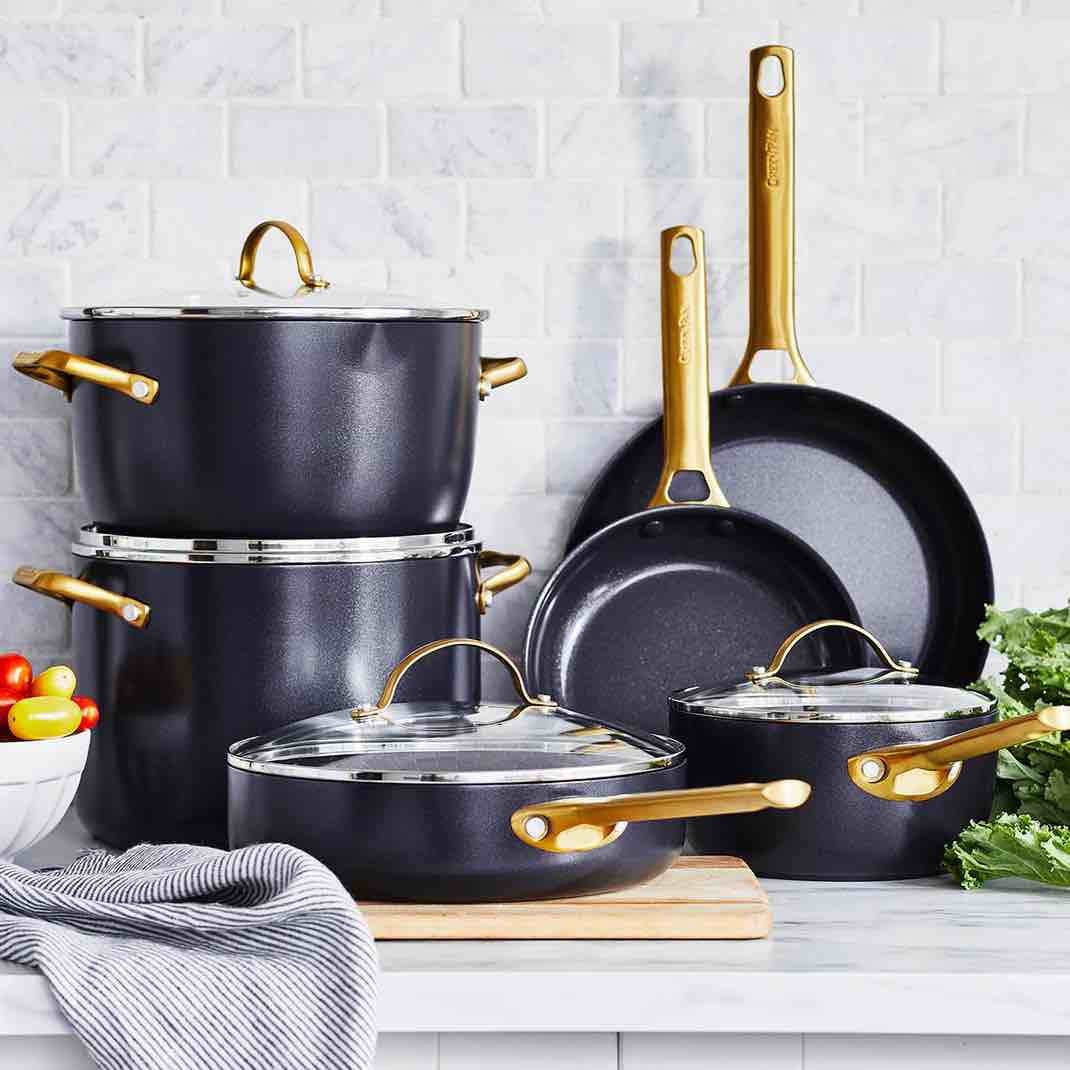 GreenPan Reserve Healthy Ceramic Nonstick 10-Piece Cookware Set Black