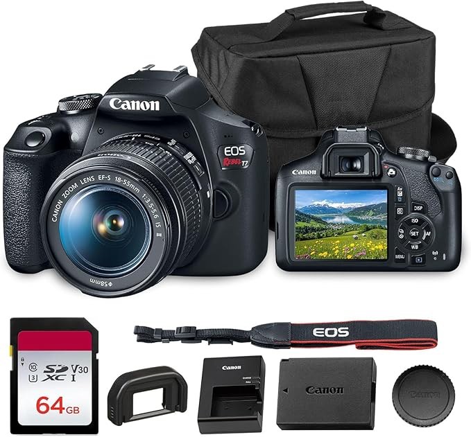Canon EOS Rebel T7 Digital SLR Camera with EF-S 18-55mm Lens APS-C Sensor 24.1MP