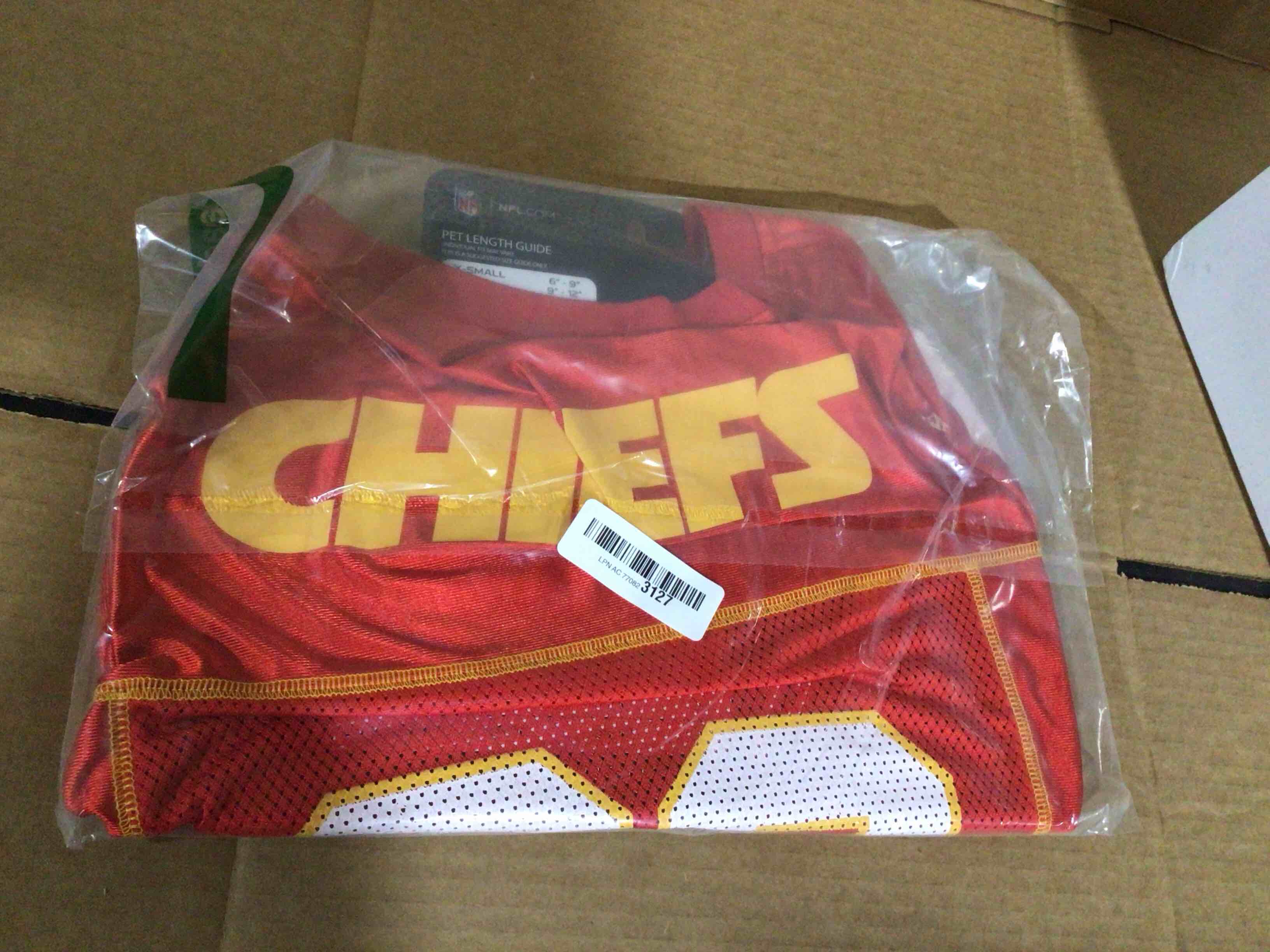 Condition photo showing Good Condition for NFL Kansas City Chiefs Dog Jersey - XX-Large, Football Jersey Costume for Dogs