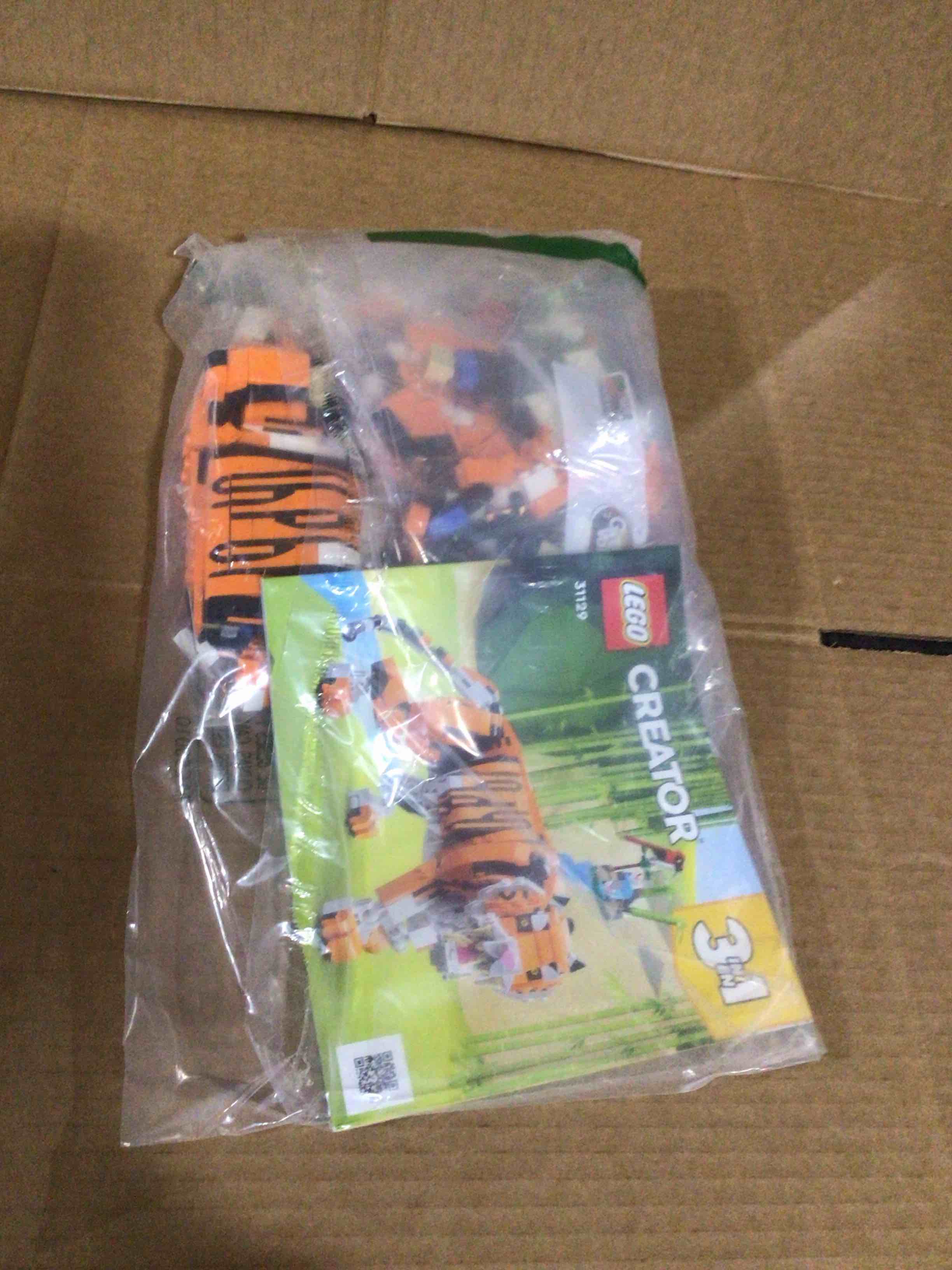 Condition photo showing As Is for LEGO Creator 3 in 1 Majestic Tiger Building Set, Transforms from Tiger to Panda or Koi Fish Set, Animal Figures, Collectible Building Toy, Gifts for Kids, Boys & Girls 9 Plus Years Old, 31129