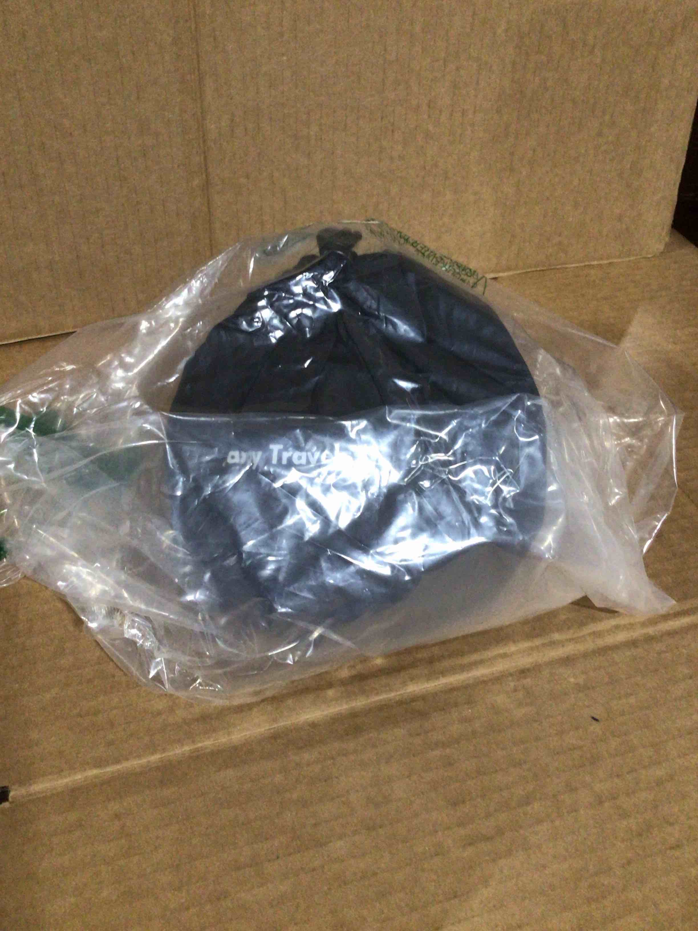 Condition photo showing New/Like New for C CUSHION LAB Extra Support Travel Pillow, Award-Winning Patented Ergonomic Design for Chin & Neck Support Memory Foam Neck Pillow, Compact Airplane Pillow for Traveling, Flight, Car (Black, Medium) Medium Black