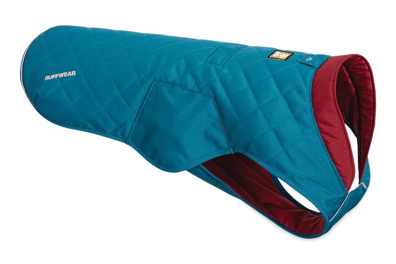 RUFFWEAR, Stumptown Insulated, Reflective Cold Weather Jacket for Dogs, Metolius Blue, Large