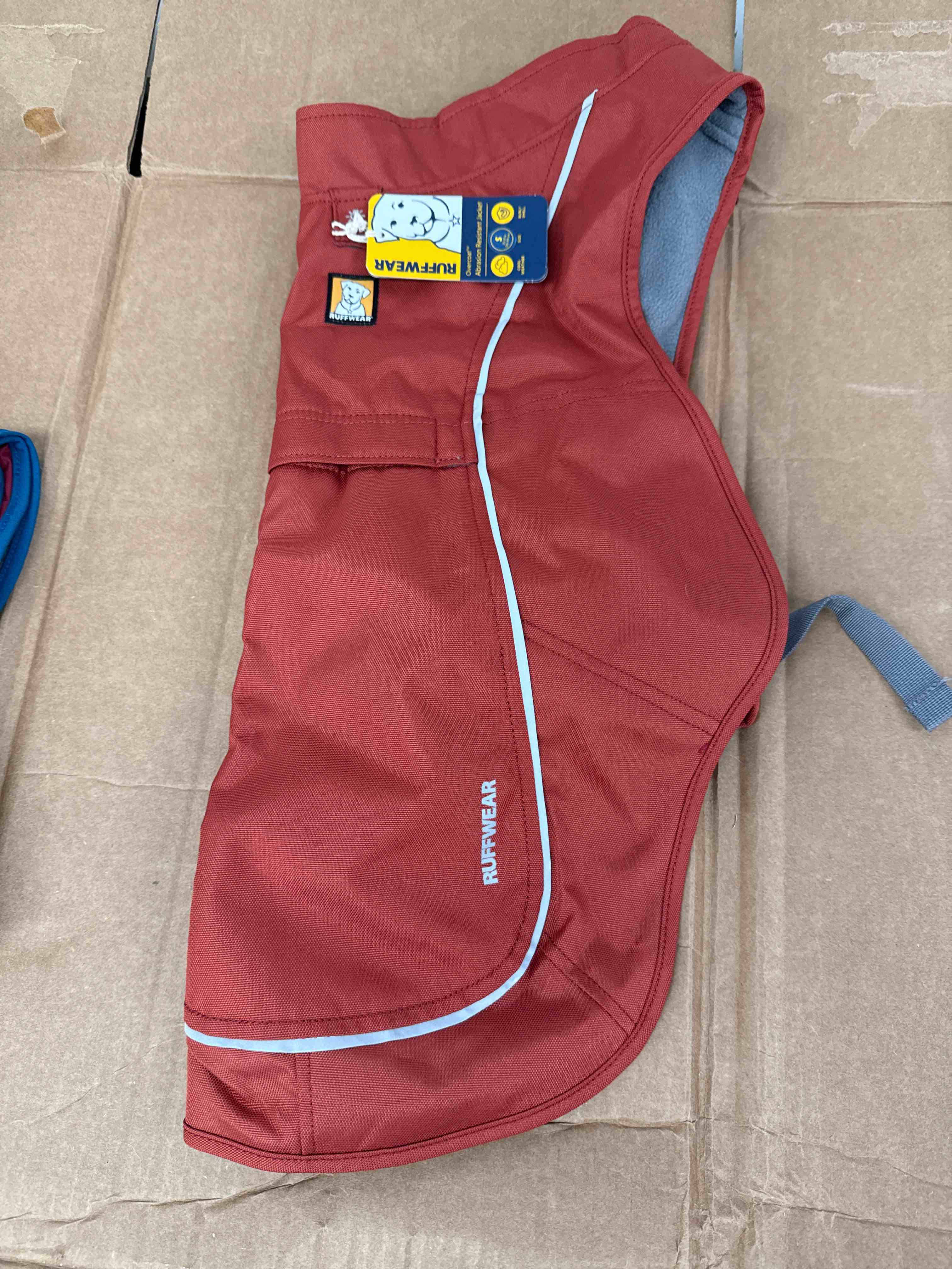 Condition photo showing Good Condition for RUFFWEAR, Overcoat Fleece Lined Water Resistant Cold Weather Jacket for Dogs, Red Clay, Small