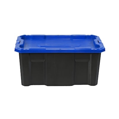 Kobalt Large 27 -Gallons ( 108 -Quarts ) Black Heavy Duty Stackable Tote with Latching Lid