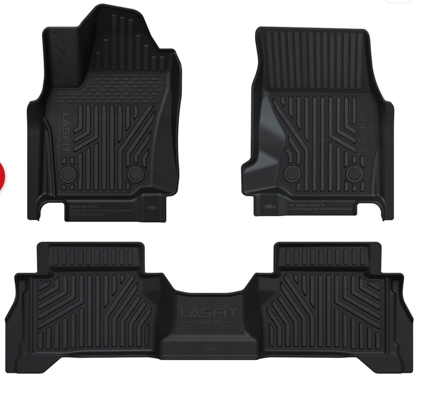 Fit for 2024-2026 Toyota Tacoma All-Weather Floor Mats, Fit Double Cab Only