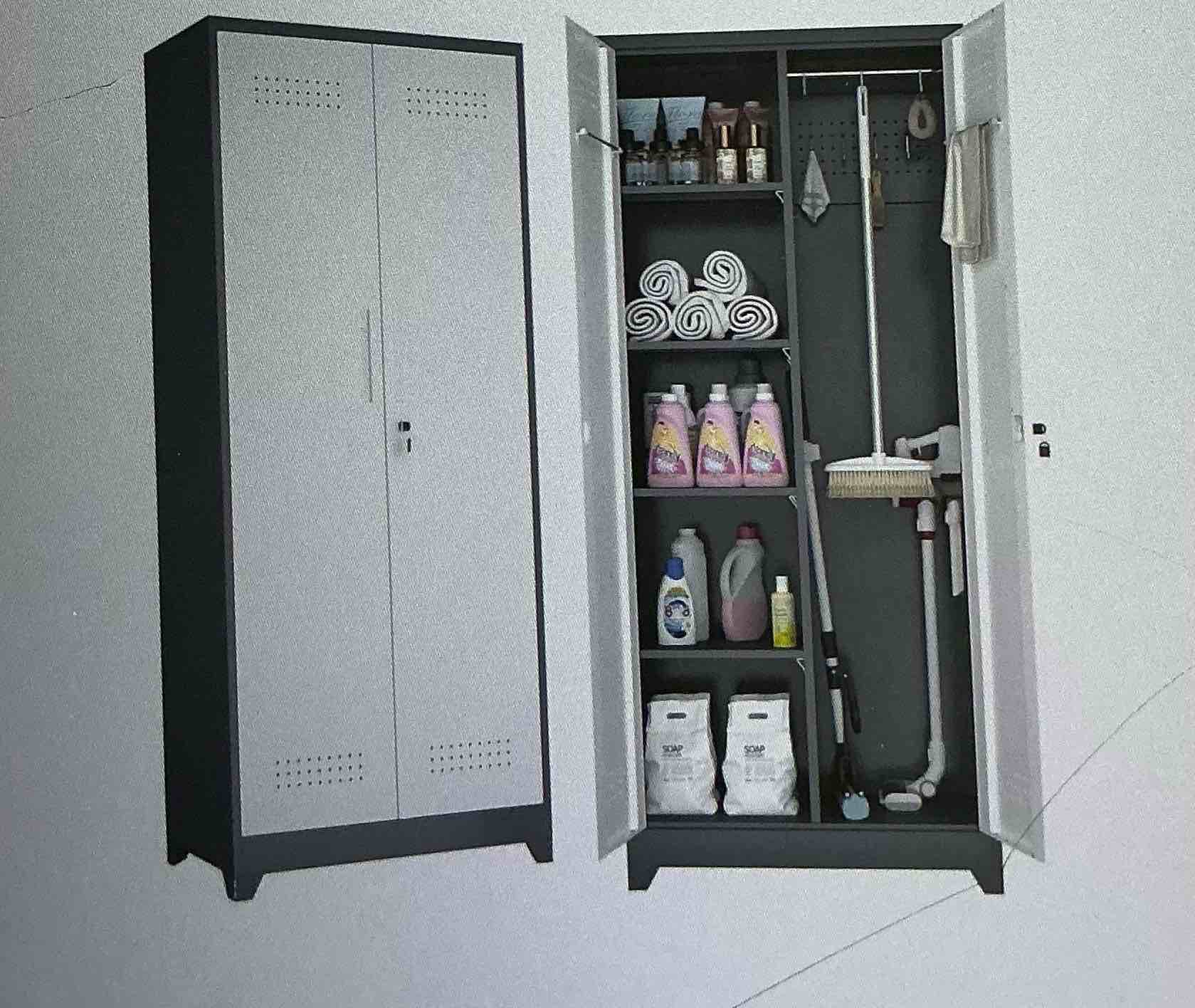 GREATMEET 72.8 inch high metal storage cabinets, lockable broom storage cabinet with doors and shelves, utility cabinets for storage cabinet