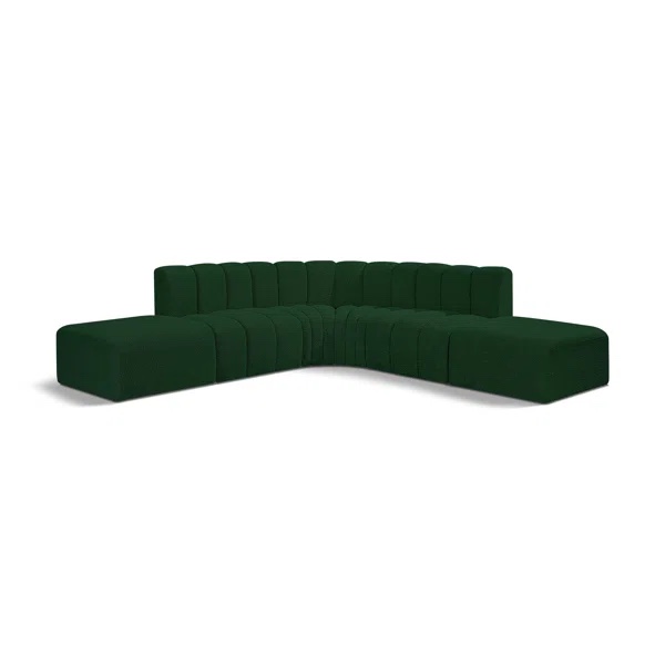 Astor upholstered sectional armle green(incomplet)