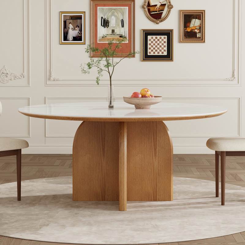 jerhonda 59 modern round dining table (only bace )