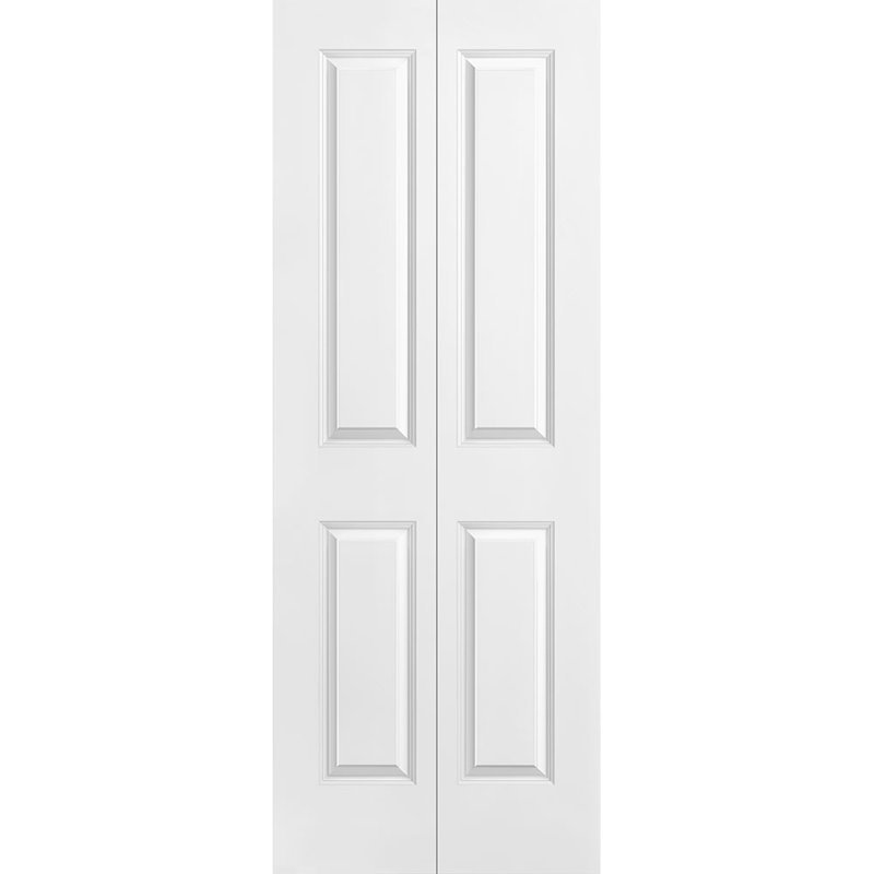 Paneled Manufactured Wood Primed 2-Panel Square Top Interior Bi-Fold Door- 30 x 80
