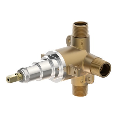 Temptrol Dual Outlet Diverter Valve with 3 Ports in Brass 
