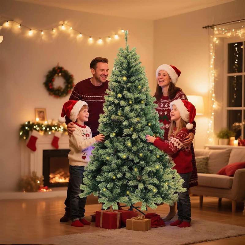 6/7FT Pre - lit Artificial Christmas Tree with 1200/1350 Tips & Lights, F