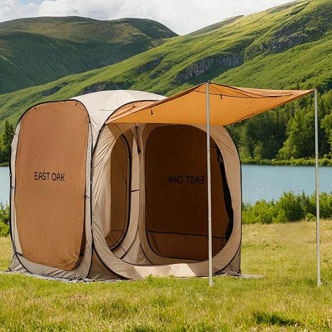 EAST OAK Pop Up Canopy Tent with Mesh Walls | Outdoor Screen House with 4/6 Sunshades | Waterproof G