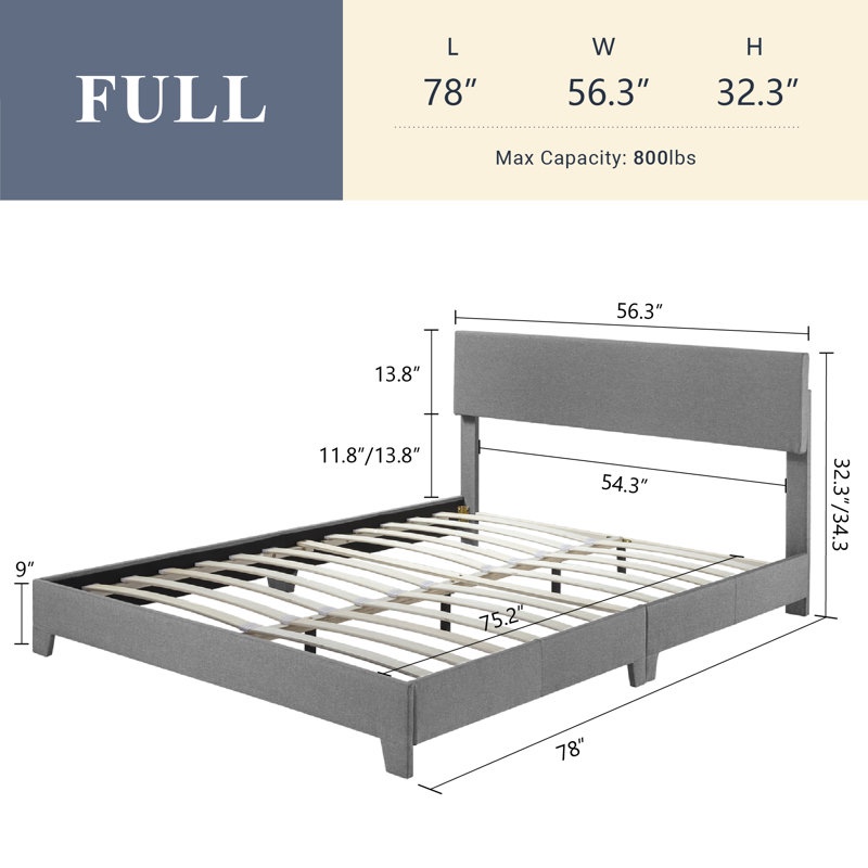 Condition photo showing As Is for  Litta Tufted Panel Headboard Bed 