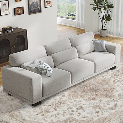 Modern Sofa With Removable Washable Linen Fabric Cover, Upholster(incomplete)
