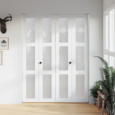 3 - Lite 78" Frosted Glass Bi -fold Do