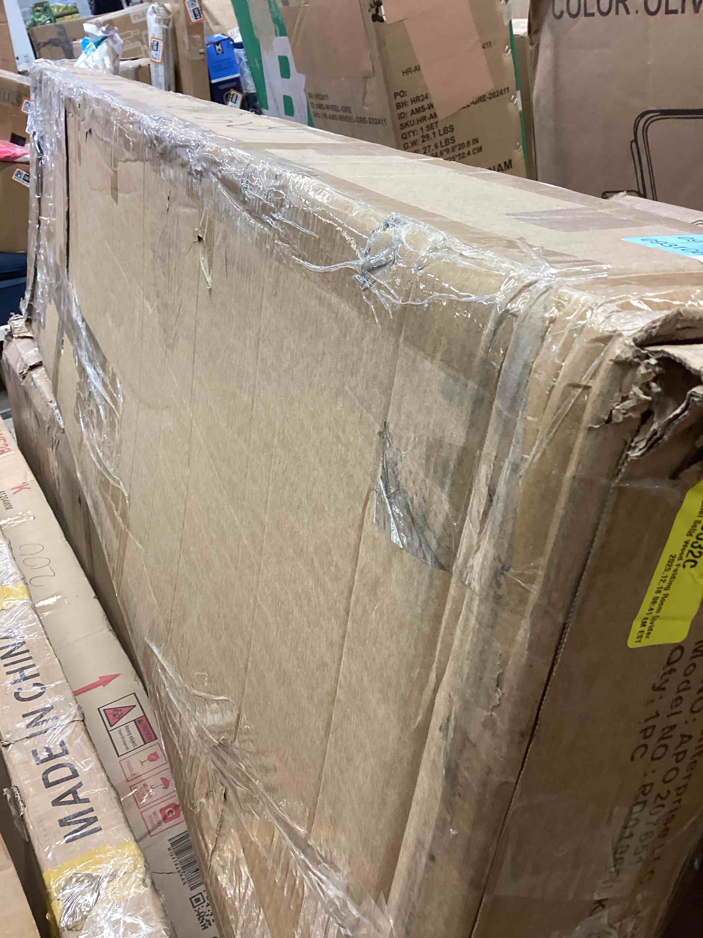Condition photo showing item condition for 114.17" w x 70.86"' h 6 - panel solid wood folding room divider