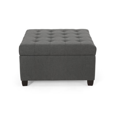 Lenita 33" Transitional Tufted Storage Ottoman - Microfiber Ottoman