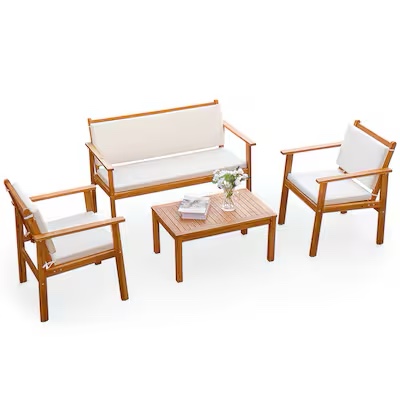 Handl Acacia 2 - Person Patio Conversation Sets with Cushions(only table )