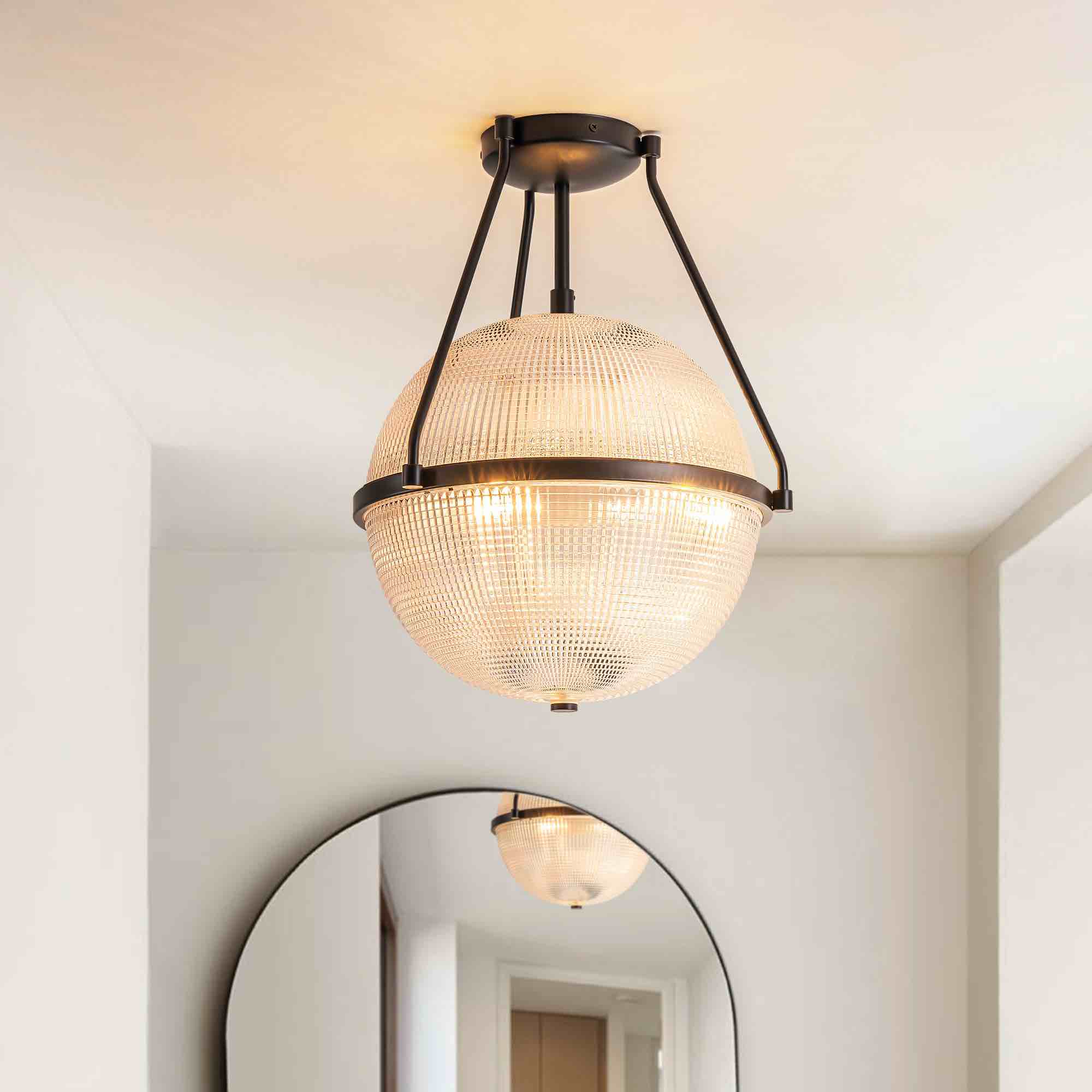 Neven Glass Semi Flush Mount