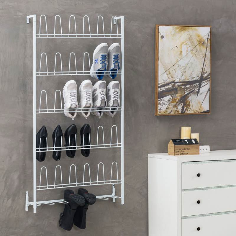 Wall - Mounted 18 - Pair Shoe Boot Rack 