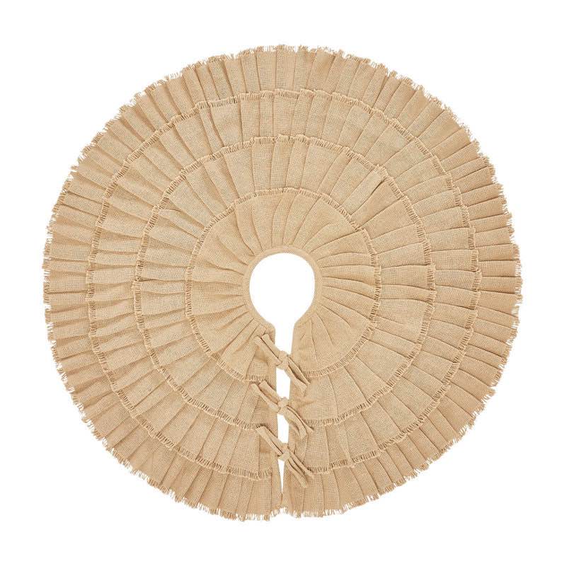  Yuletide Burlap Solid Color Cotton Tree Skirt
