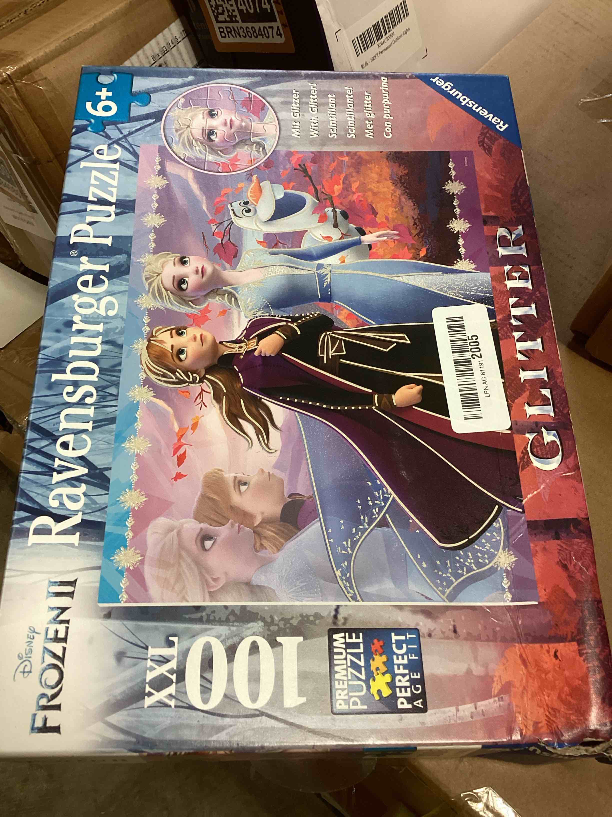 Condition photo showing New/Like New for ravensburger disney frozen 2 - strong sisters | 100-piece glitter jigsaw puzzle for kids | unique, pieces | development-boosting toy | ideal gift for all ages