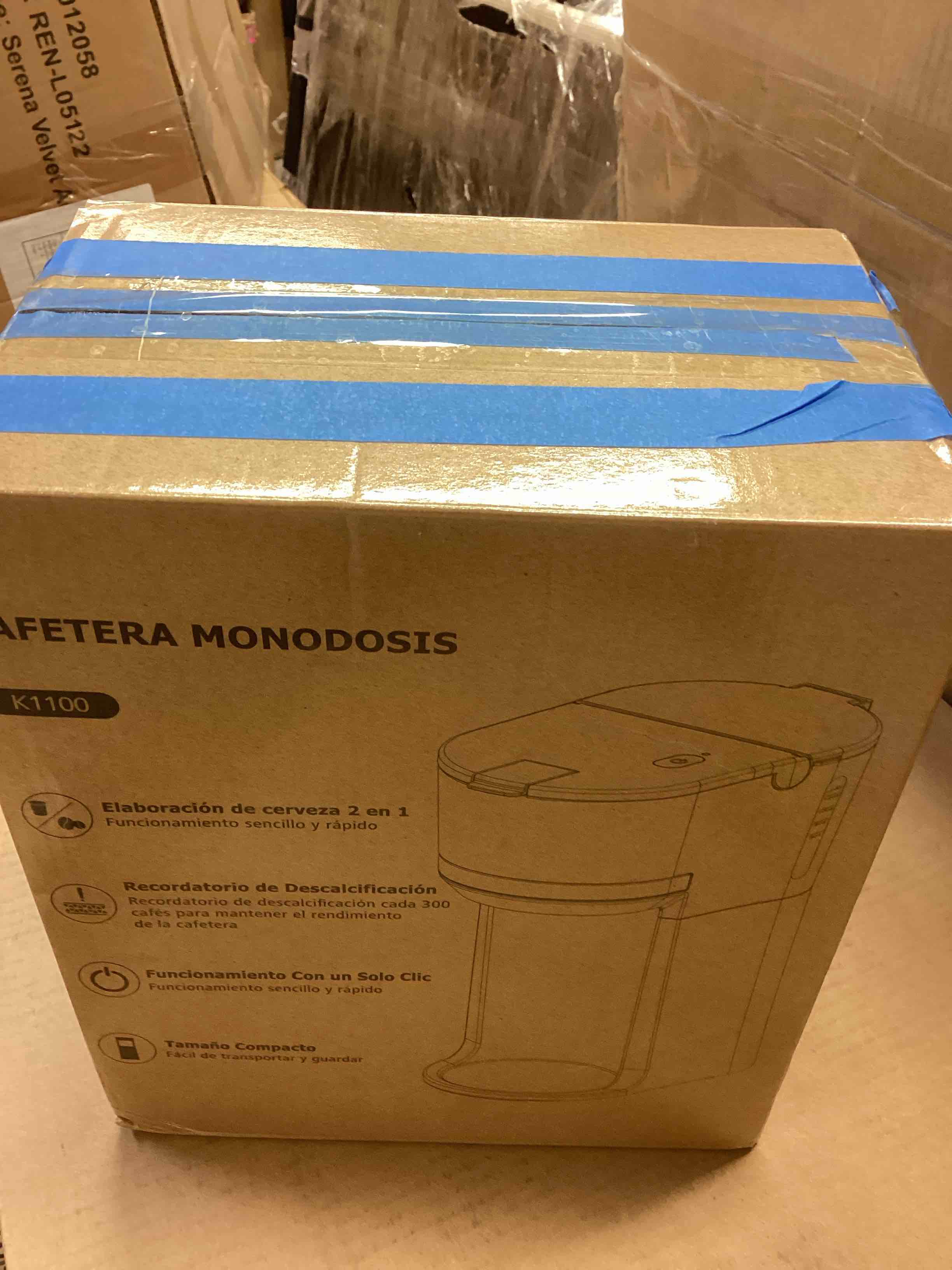 Condition photo showing As Is for mini single serve coffee maker for k cup and ground coffee, fast brew one cup coffee machine with descaling reminder and water window, 6 to 12 oz. brew sizes, black black 9.45 inches