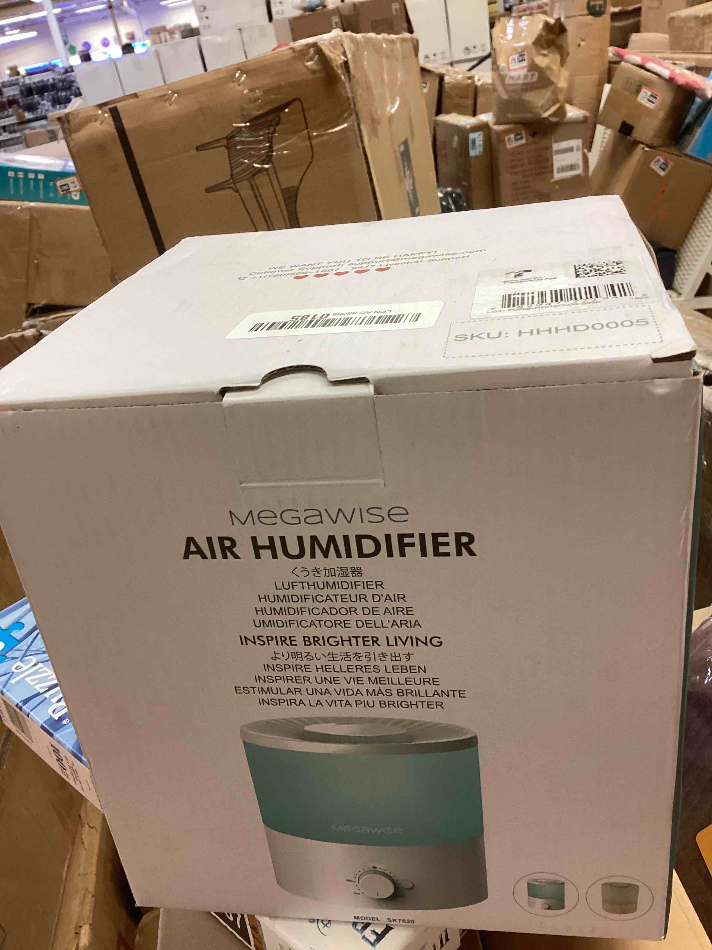 Condition photo showing Good Condition for megawise ultrasonic cool mist humidifier sk7620 - 1.5l capacity, whisper-quiet operation, adjustable mist output, auto shut-off - ideal for home, office, baby room, and bedroom