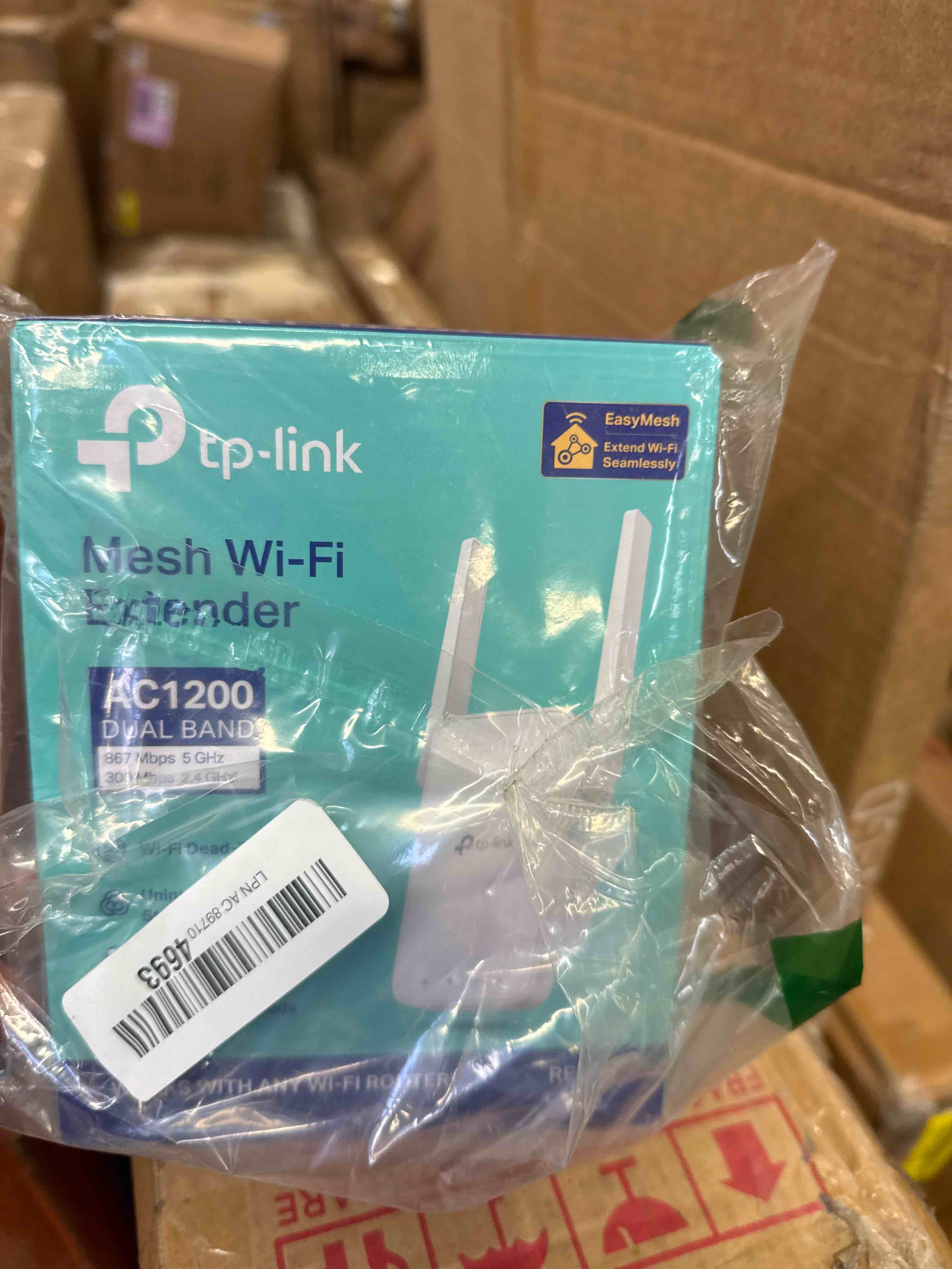 Condition photo showing Good Condition for TP-Link AC1200 WiFi Extender, 2023 Engadget Best Budget Pick, 1.2Gbps Signal Booster for Home, Dual Band 5GHz/2.4GHz, Covers Up to 1500 Sq.ft and 30 Devices,Support Onemesh, One Ethernet Port (RE315)