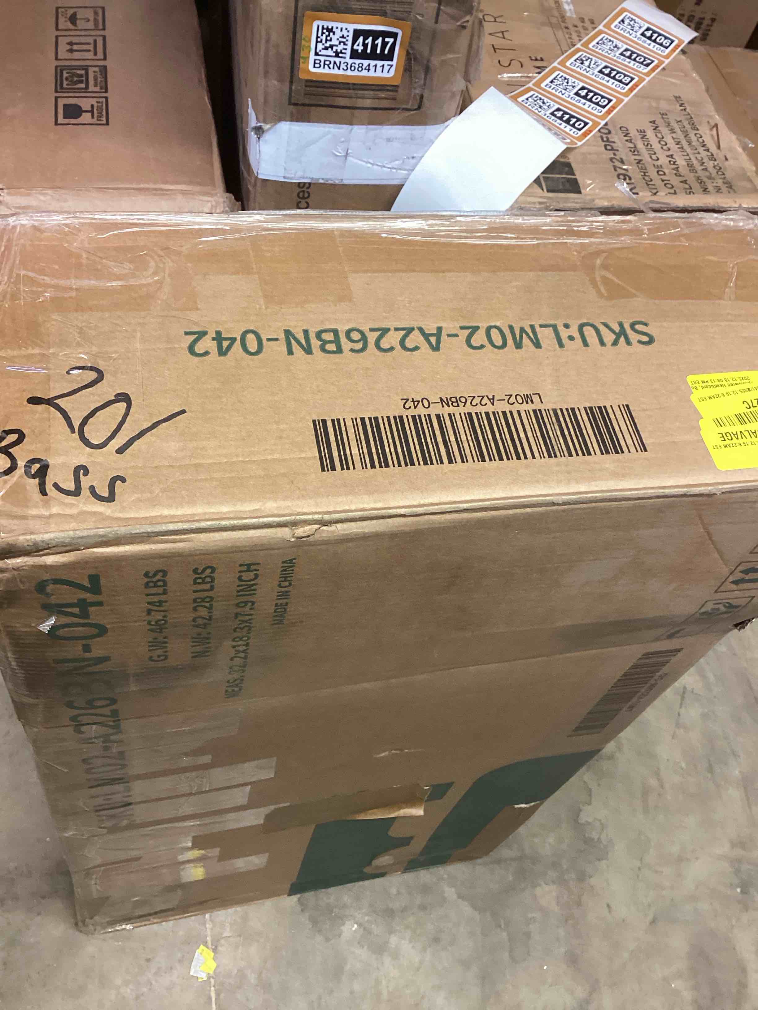 Condition photo showing As Is for Bed Frame With 6 Storage Drawers, L(incomplete only one box )