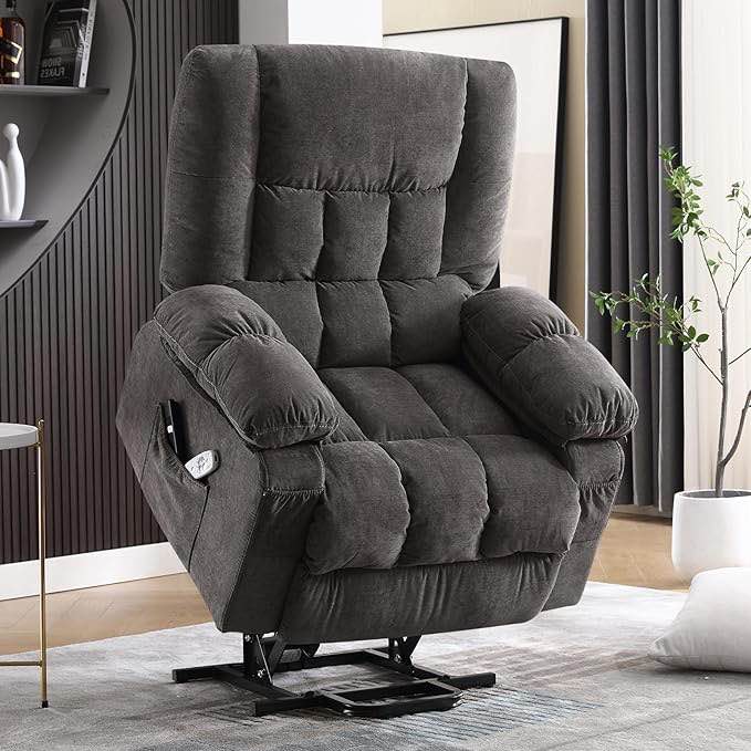 (incomplete box 1 of 2 )BOSMILLER Power Lift Recliner Chair Recliners for Elderly with Heat and Massage Recliner Chair for Living Room with Infinite Position and Side Pocket,USB Charge Port