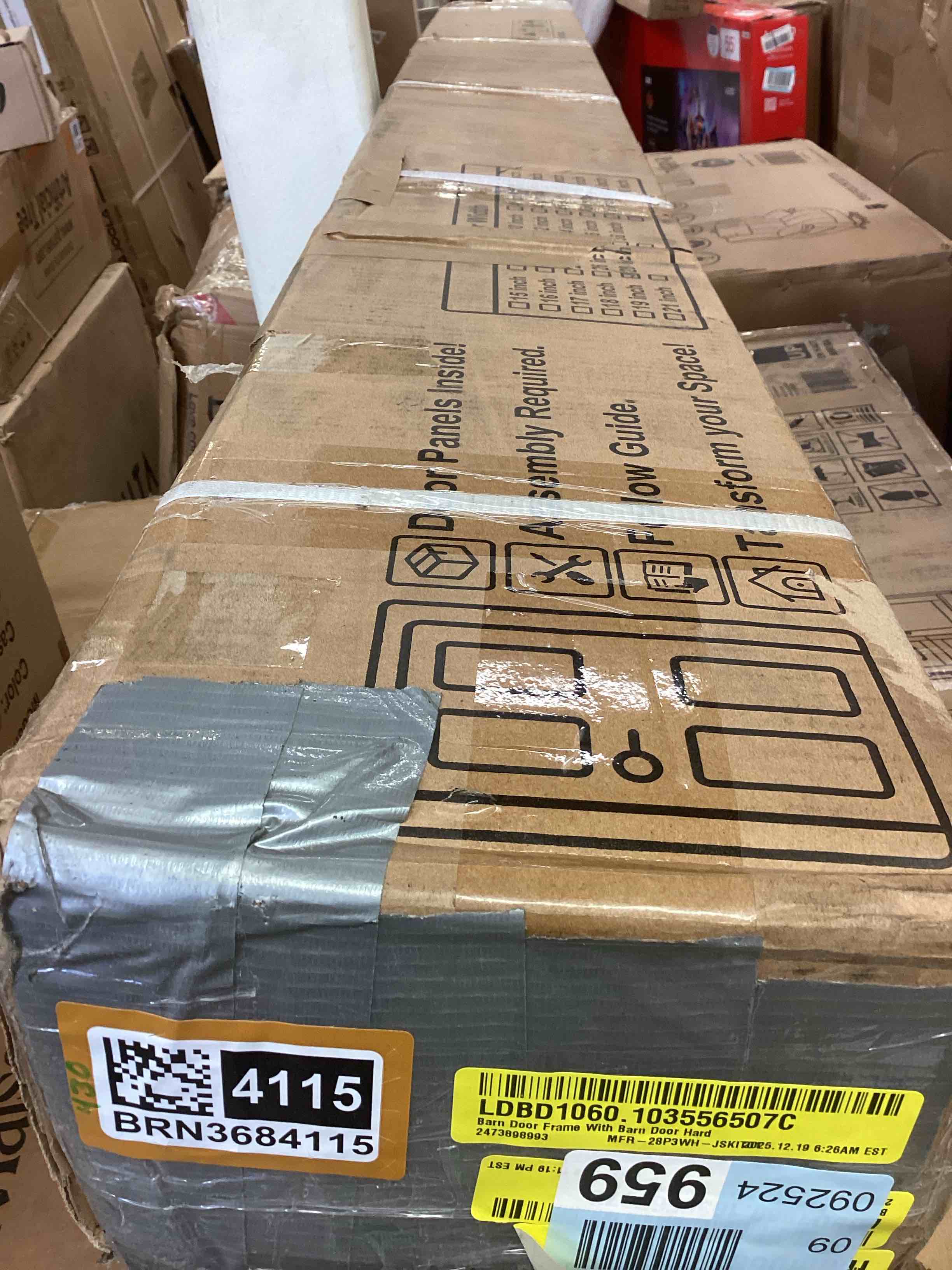 Condition photo showing As Is for Barn Door Frame With Barn Door Hard