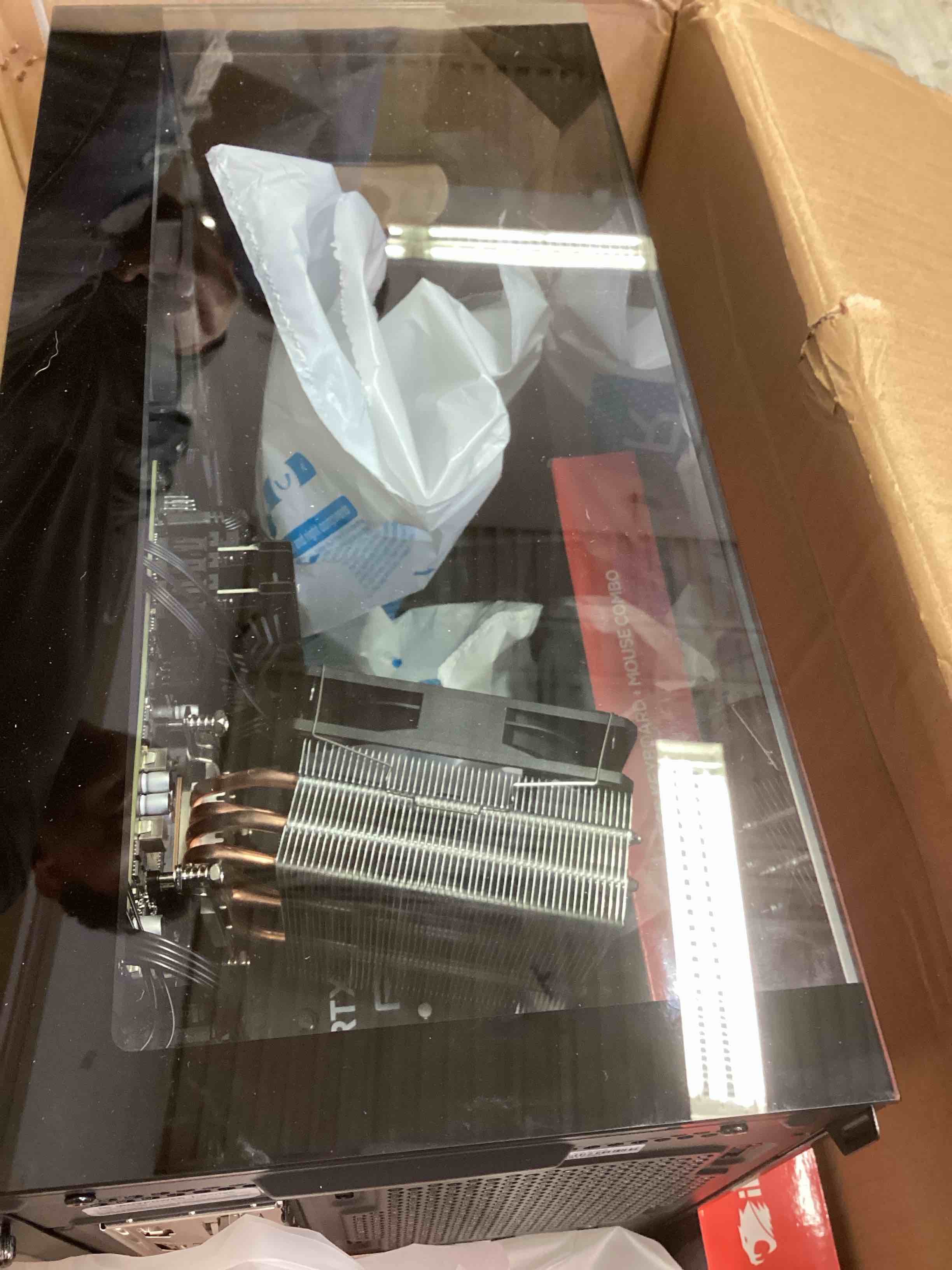 Condition photo showing Good Condition for (grade, bent one turbo)iBUYPOWER Element SE Gaming PC Desktop - Intel Core Ultra 5 225F, NVIDIA GeForce RTX 5060 8GB, 16GB DDR5 RGB RAM, 1TB NVMe SSD - ESI5N5603