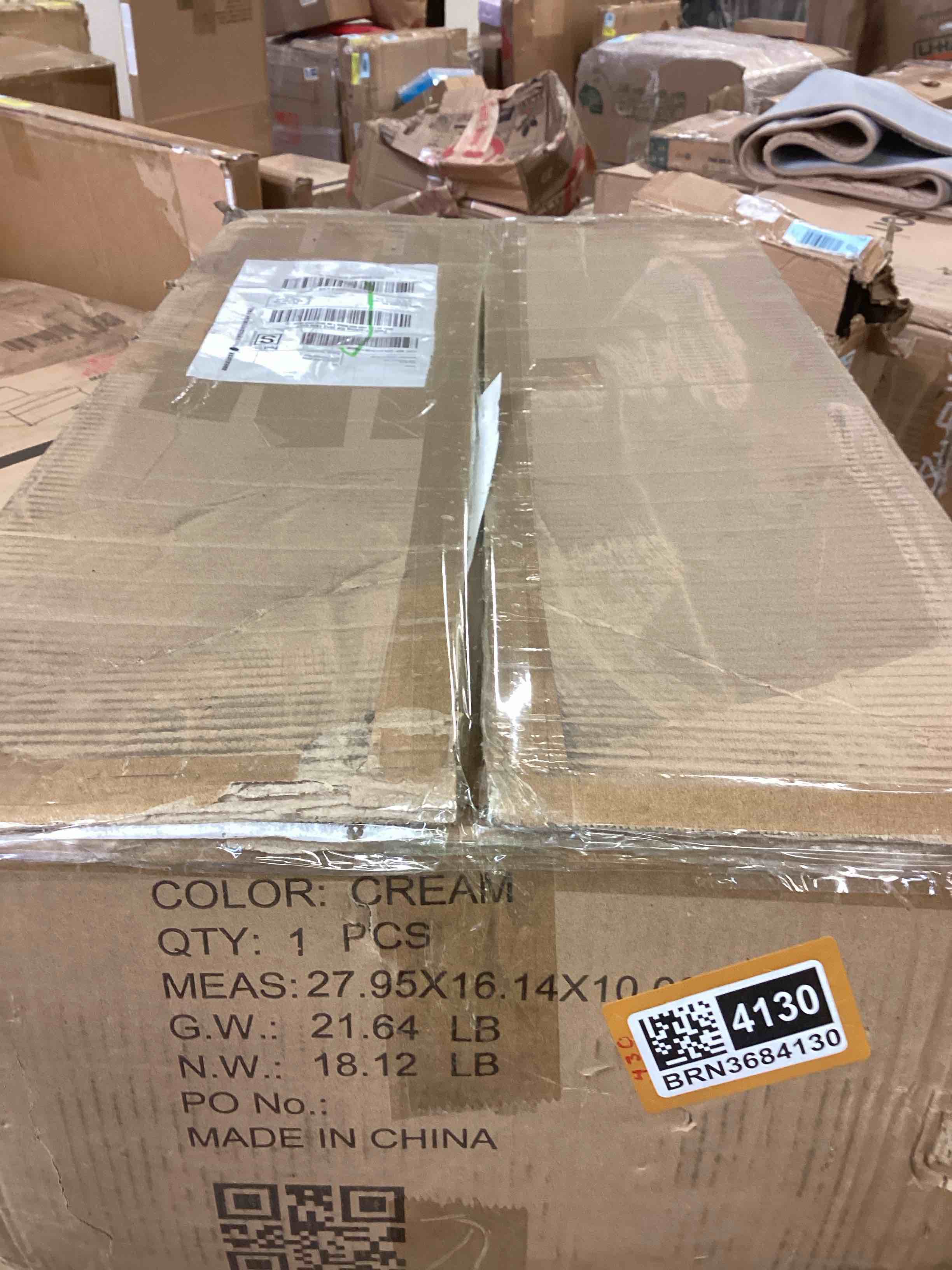 Condition photo showing Good Condition for Stackable Storage Bins with Lids and Wheels, Folding Plastic Cabinet Organizer, Thickened Multi-Layer Storage Box with Sliding Doors for Living Room, Office(White)