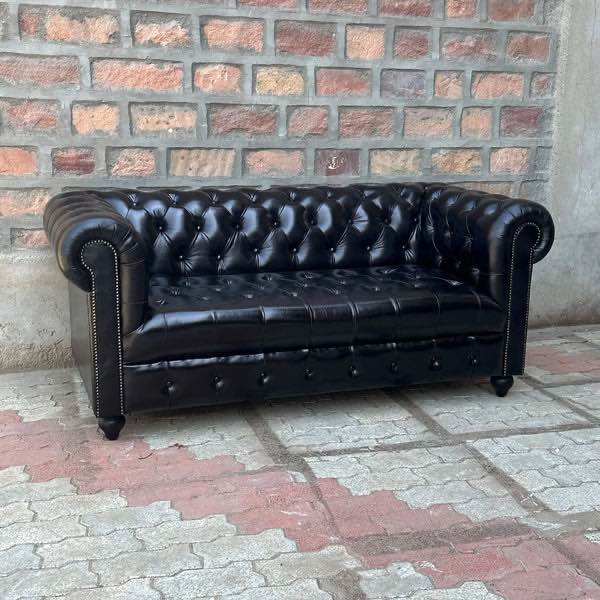 Leather Upholstered Sofa Suitable F black(incomplete only one box of two )