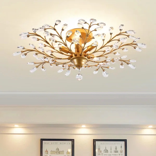 jamel S- Light 31.5" Dimmable Crystal Semi Flush