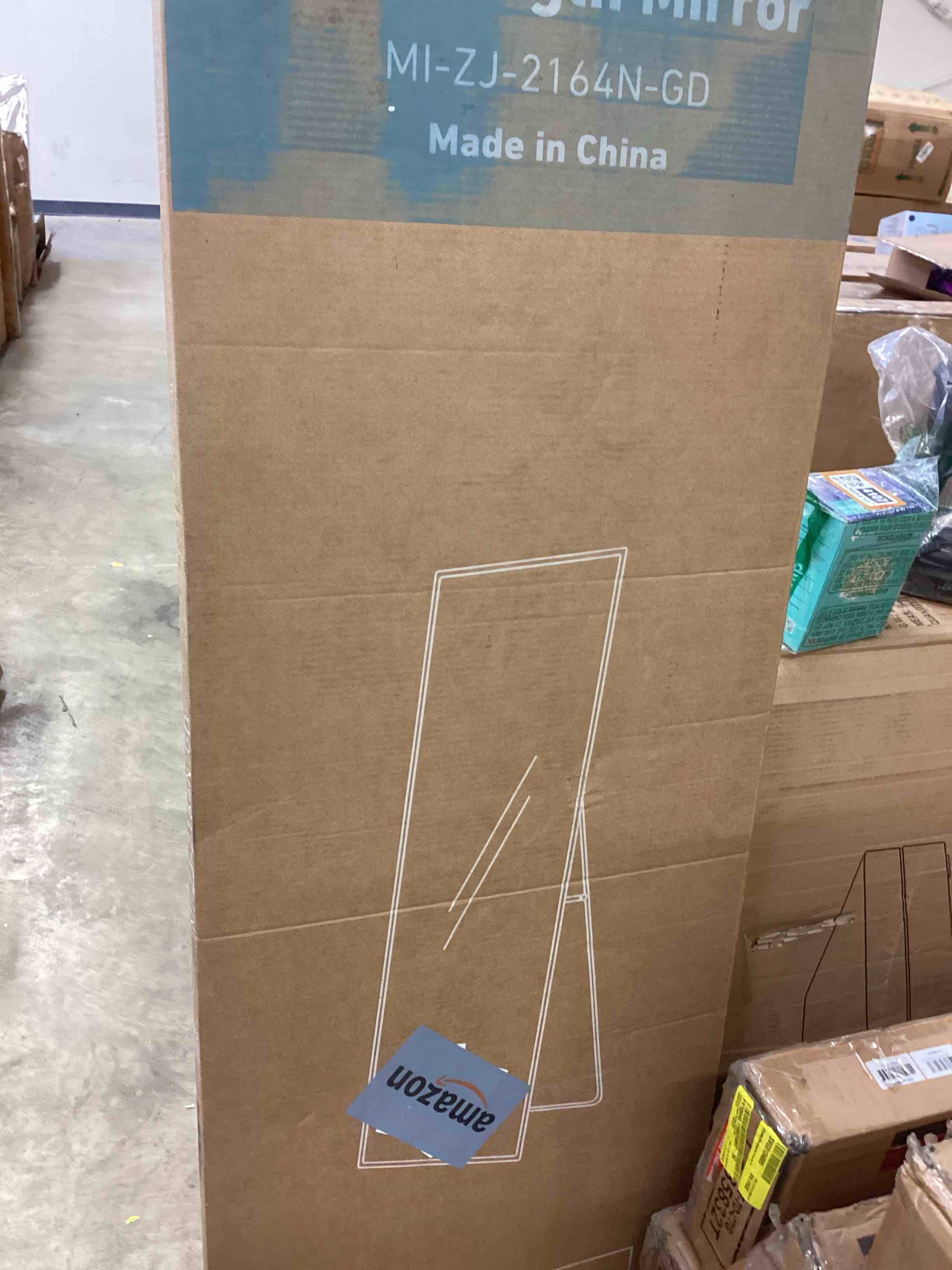 Condition photo showing Good Condition for Koonmi 56"x21" Floor Mirror Full Length, Bedroom Floor Body Mirror with Stand, Large Gold Mirror, Leaning, Standing or Hanging Horizontally/Vertically