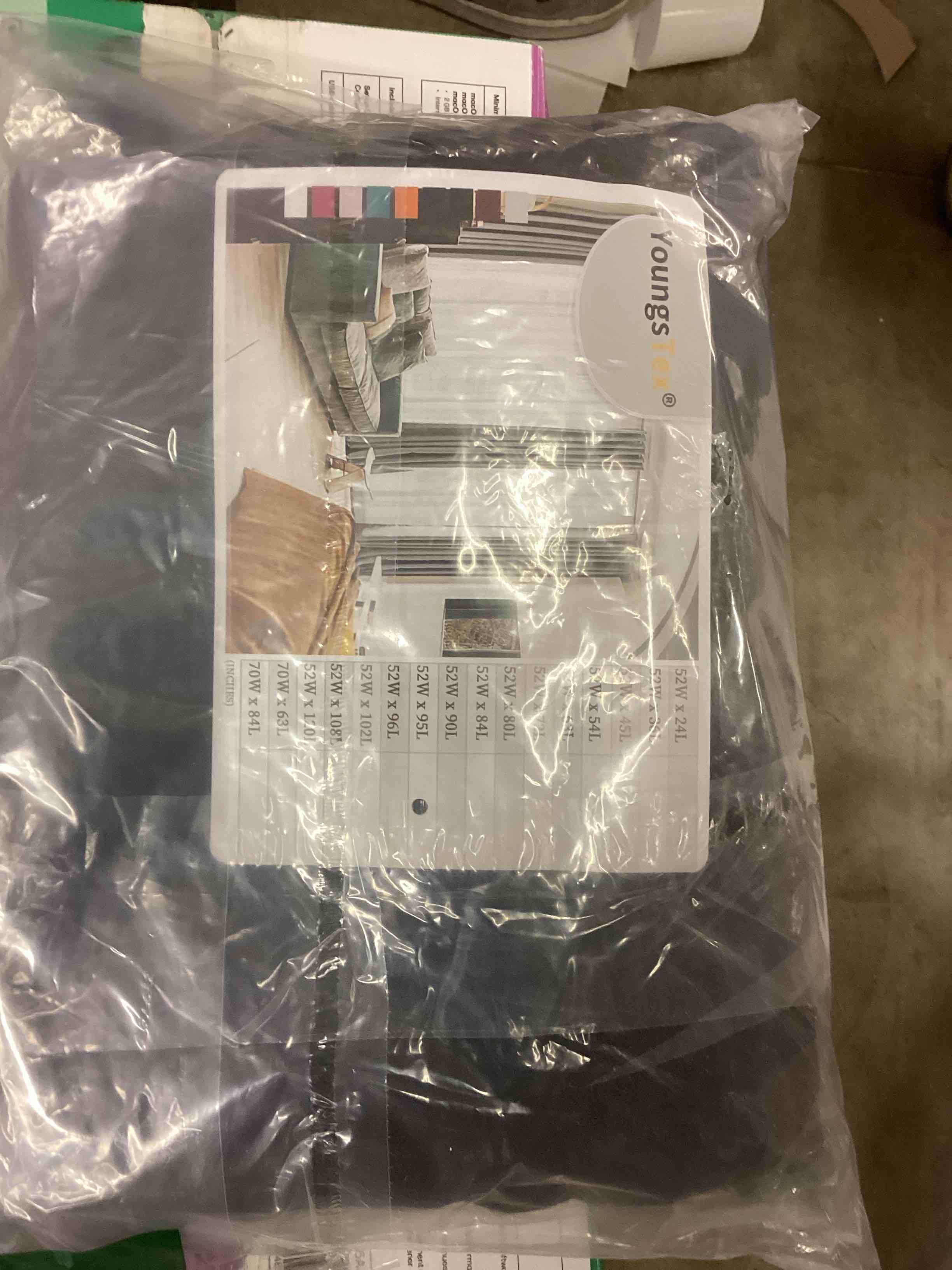 Condition photo showing New/Like New for YoungsTex Black Linen Semi Sheer Curtains 95 inch Long 2 Panels, Bronze Grommet Light Filtering Drapes Floor Length for Living Room Bedroom Hallown Gothic Decorative, 52 X 95 Inch 52"W x 95"L (Pack of 2) Black