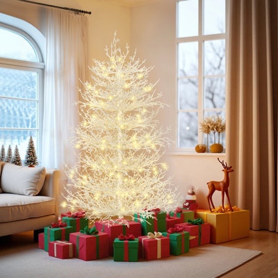 Pre- I it Co Pre-lit Coral-like Branches Flocked Artificial Ch