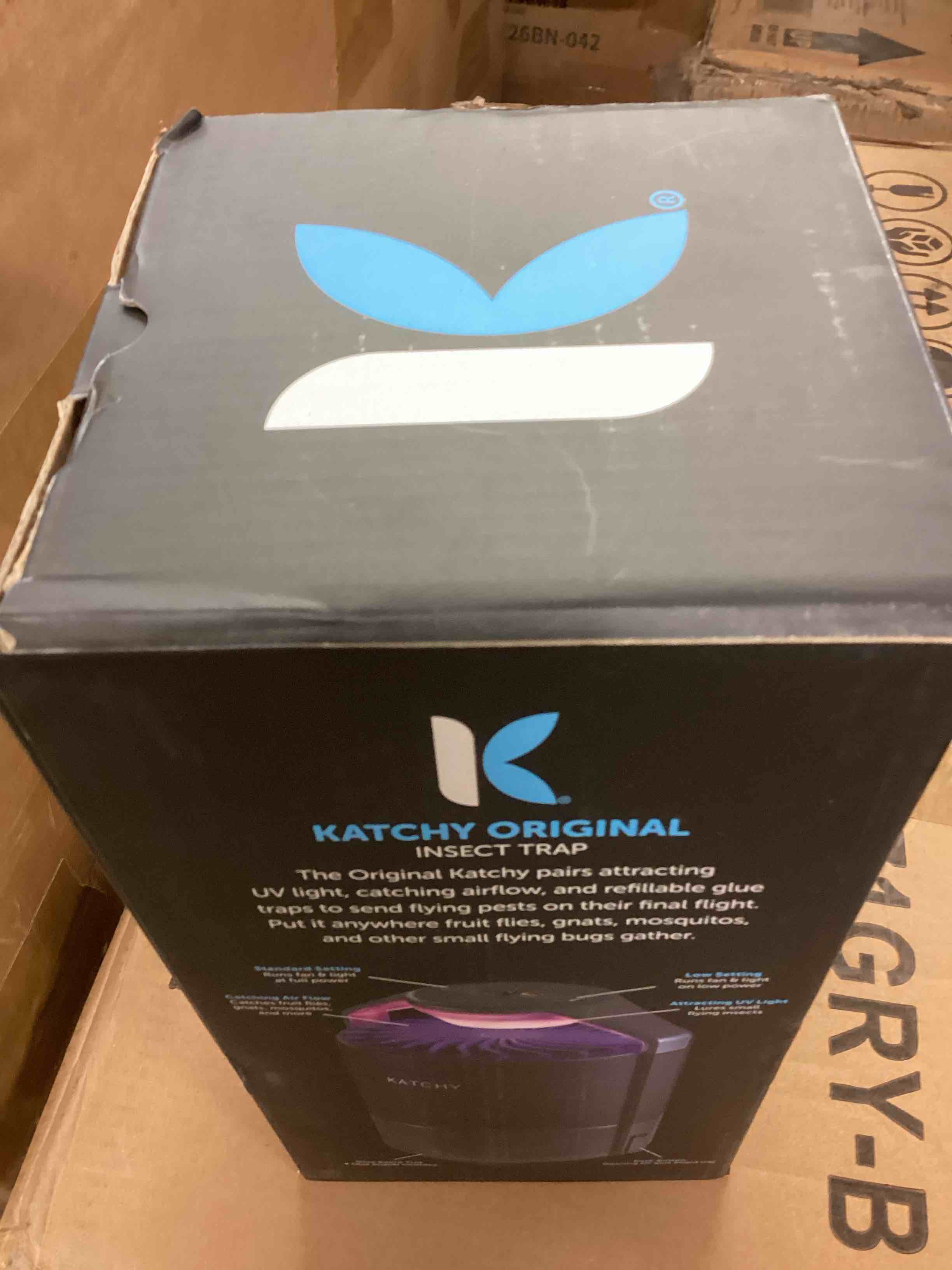 Condition photo showing Good Condition for Katchy Flying Insect Trap Indoor – Catcher & Killer for Mosquito, Fruit Fly, Gnat & Small Moth – Non-Zapper with Suction & Blue Light – Ideal for Indoor Spaces, Kitchen & Plants (Original, Black)