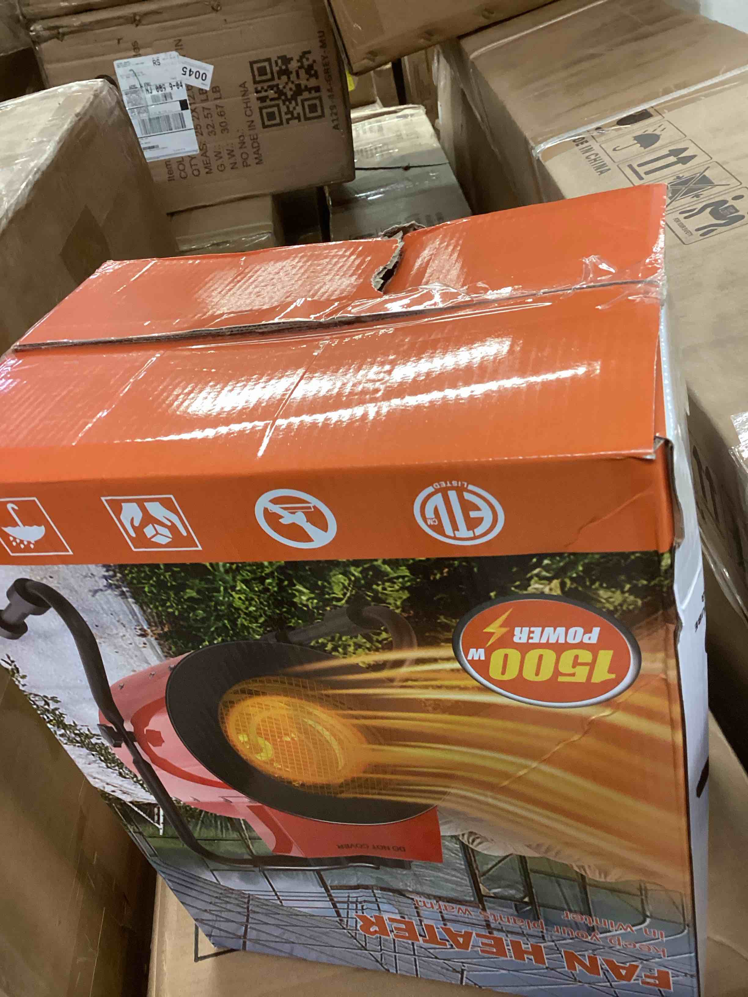 Condition photo showing Good Condition for Buyplus Greenhouse Heater with Digital Thermostat, 1500W Outdoor Heaters for Patio, Overheat Protection & 3S Fast Heating, Electric Space Heater for Patio, Garage, Greenhouse, Flower House, Red