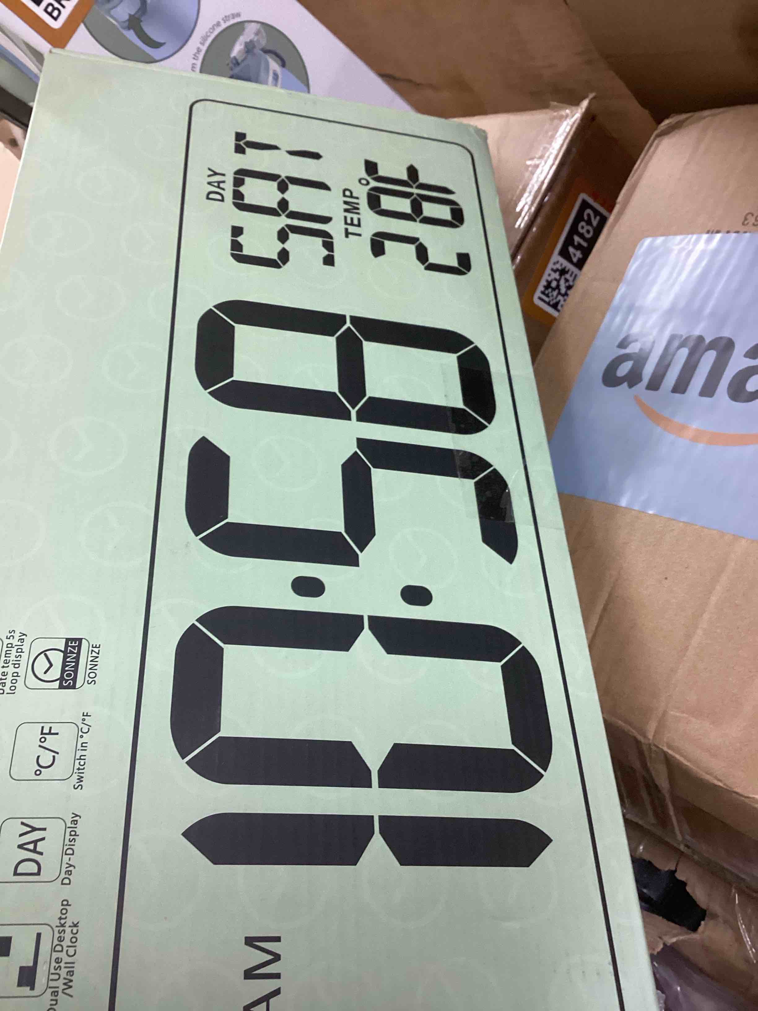 Condition photo showing Good Condition for TXL TXL16.5 Digital Wall Clock Large Display, LED Wall Clock with Date and Temperature,Count Up/Down Timer Clock with Remote Control, Adjustable Brightness Alarm Clock for Home, Office, Gym, Elderly Remote-red-16.5in