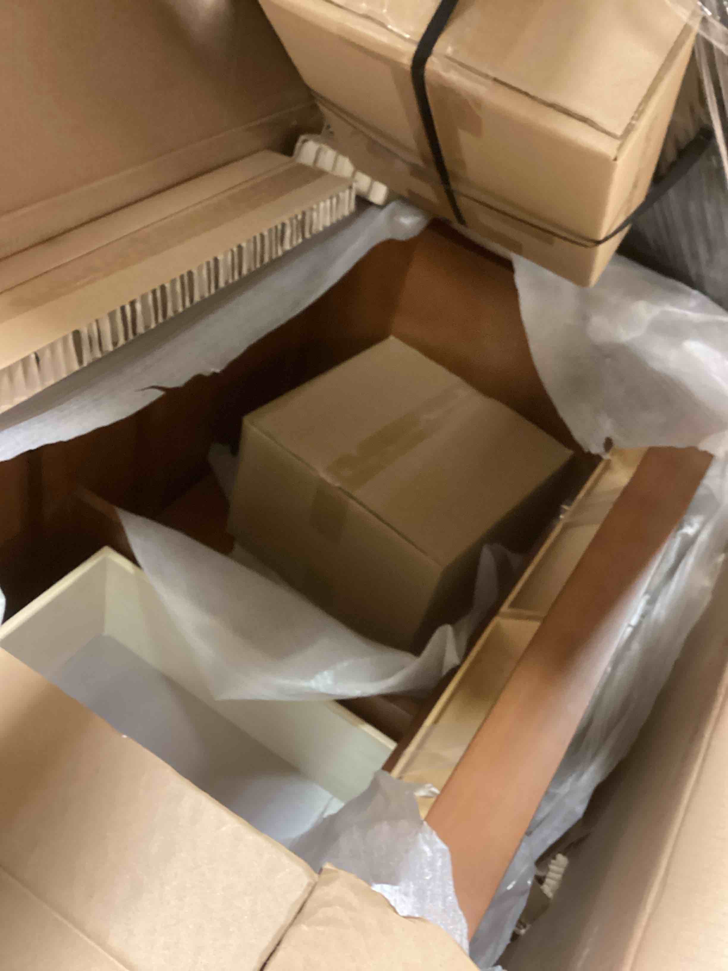 Condition photo showing New/Like New for (not included top) James Martin Vanities Lorelai 36.0 in. W x 23.5 in. D x 34.06 in. H Single Bathroom Vanity in Mid-Century Walnut