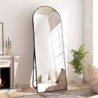 HARRITPURE 56"x21"Full Length Mirror Arch Floor Mirrors with Aluminum Alloy Frame Free-Standing Wall Mounted or Leaning Large Bedroom Dressing Mirror Modern & Contemporary Decor for Home,Black