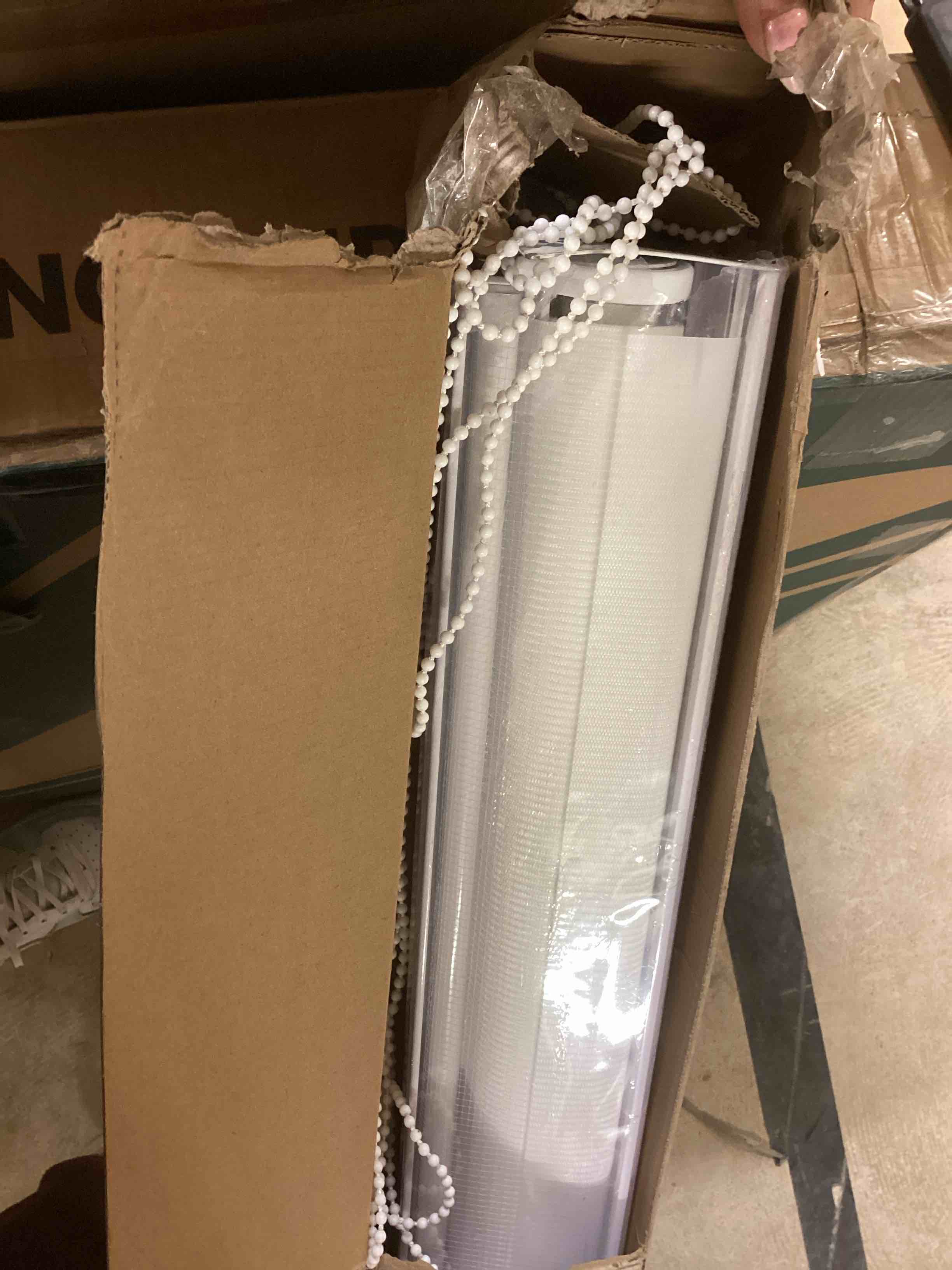 Condition photo showing Good Condition for Cordless Zebra Blinds for Indoor Windows Free-Stop Zebra Shades Dual Layer Light Filtering Sheer Shades Roller Window Blinds for Home (70" W X 72" H, White)