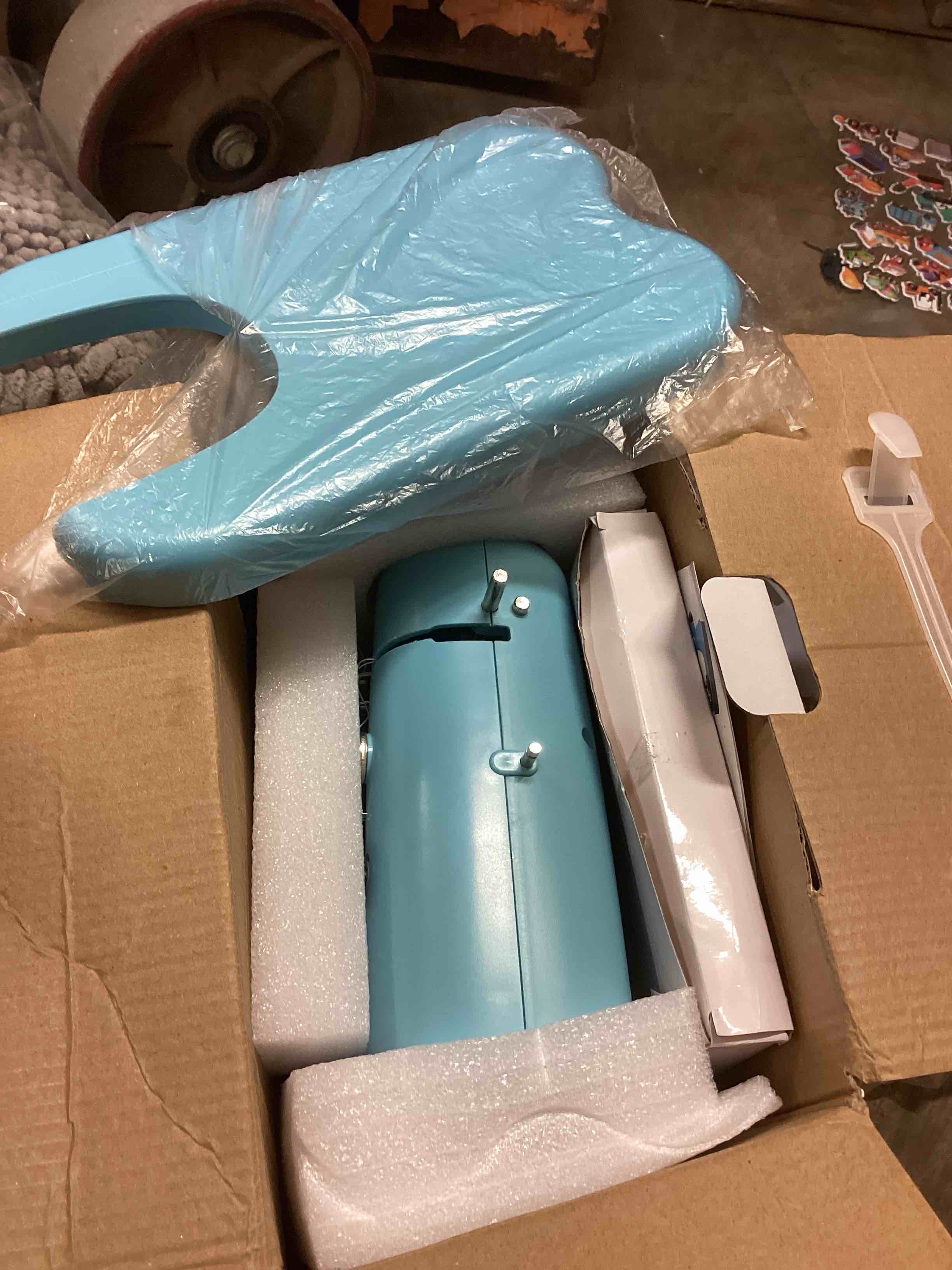 Condition photo showing As Is for Mini Sewing Machine, Upgraded Electric Sewing Machine with Sewing Bag, Expansion Board, LED Light, Fast Stitch Suitable for Clothes,Jeans,Cutains,DIY Home Travel Blue