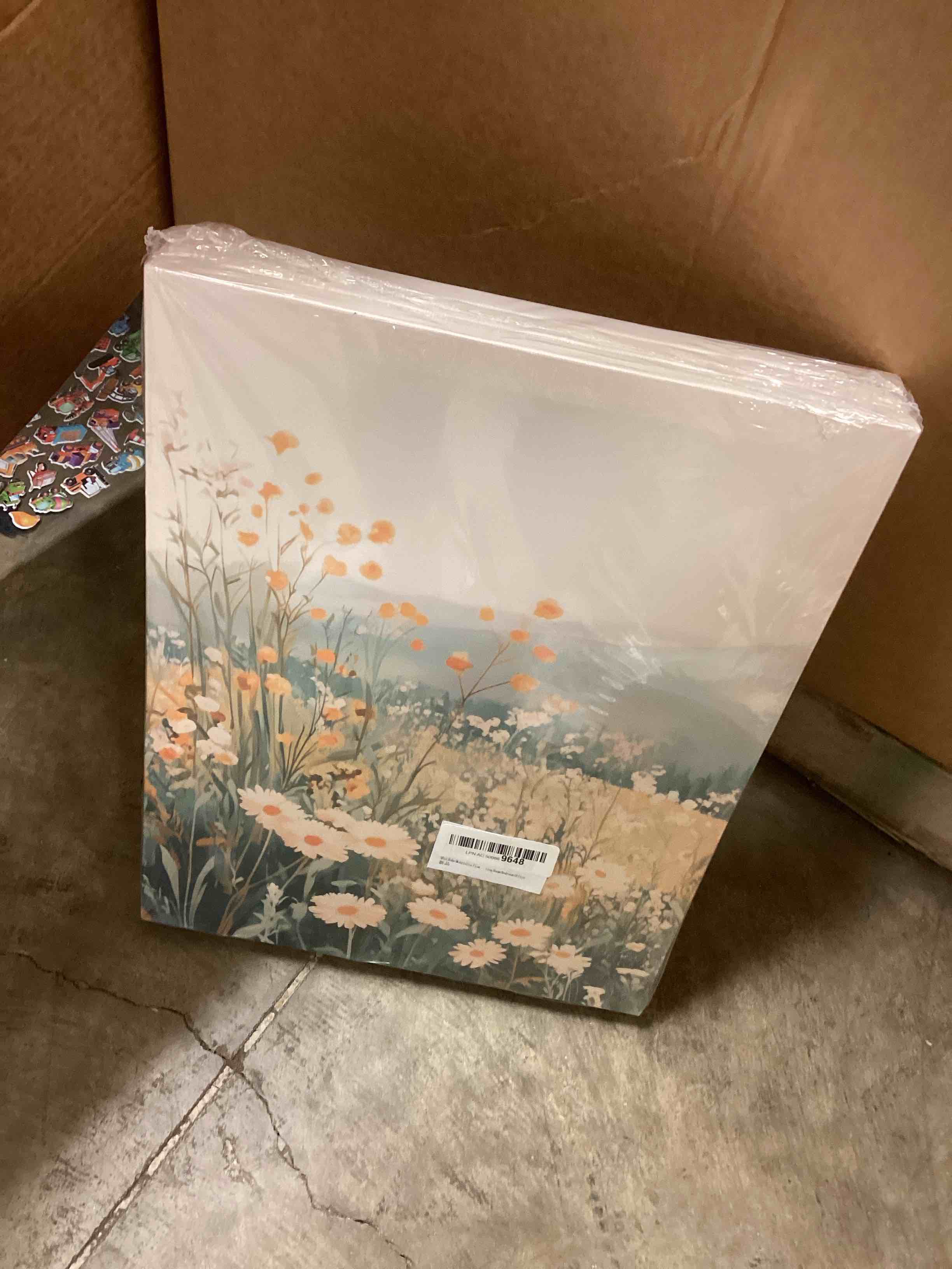 Condition photo showing New/Like New for 3Pcs Boho Mountains Flower Canvas Wall Art Daisy Wildflower Landscape Pictures Wall Decor Abstract Watercolor Floral Painting Prints Green Natural Scenery Poster Artwork for Living Room Bedroom Office Canvas 16L"x12W"